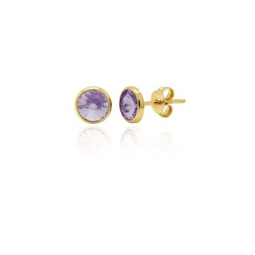 Imágen de PENDIENTES PLATA BAÑO ORO 7 mm. CÍRCULO CRISTAL (VIOLET)